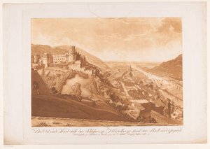 Vista del lato nord-est di Heidelberg con a sinistra Schloss Heidelberg da Abel Schlicht