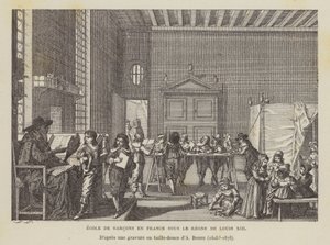 Scuola di ragazzi francesi durante il regno di Luigi XIII da Abraham (after) Bosse