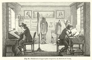 Studio di un incisore su lastra di rame da Abraham (after) Bosse