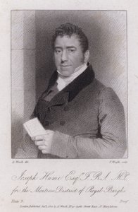Joseph Hume, medico, politico e deputato radicale scozzese (incisione) da Abraham (after) Wivell