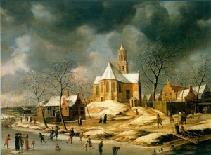 Il villaggio di Midlum da Abraham Beerstraaten