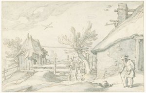 Cortile con fattoria e fienile da Abraham Bloemaert