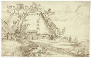 Fattoria sotto i tetti di paglia da Abraham Bloemaert