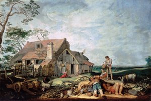 Paesaggio con contadini che riposano, Tobia e l