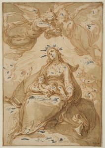 Madonna col Bambino, incoronata dagli angeli da Abraham Bloemaert