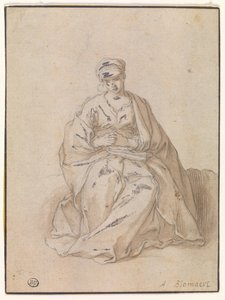 Maria seduta con un libro da Abraham Bloemaert