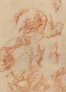 Studi di Mani e Figure Piegate (verso) da Abraham Bloemaert