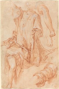 Studi di gambe e drappeggi [recto] da Abraham Bloemaert