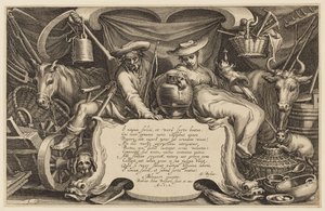 Pagina del titolo, "La serie della fattoria e del paesaggio" da Abraham Bloemaert