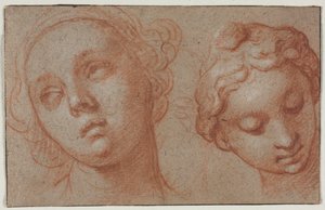 Due teste femminili, prima metà del XVII secolo