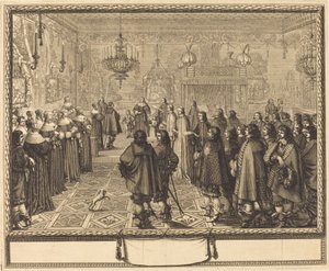 Cerimonia del contratto di matrimonio tra Vladislao IV, re di Polonia, e Luisa Maria di Gonzaga, principessa di Mantova, a Fontainebleau da Abraham Bosse