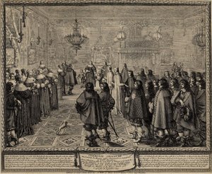 Cerimonia del contratto di matrimonio tra Wladyslaw IV, Re di Polonia e Marie Louise Gonzaga da Abraham Bosse