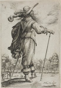 Uomo con bastone, visto da dietro, dal Giardino della Nobiltà Francese da Abraham Bosse