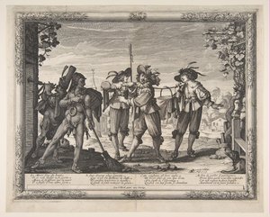 La pentola calda portata ai novelli sposi, o Il baccano da Abraham Bosse