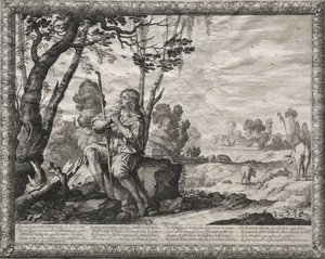 Il figliol prodigo: Il prodigo che cura i maiali da Abraham Bosse