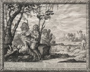 Il figliol prodigo: Il prodigo che cura i maiali da Abraham Bosse