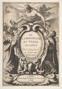 Pagina del titolo: De la Monarchie du Verbe incarné, 1638 da Abraham Bosse