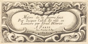 Pagina del Titolo per "Le Piccole Miserie della Guerra" di Callot da Abraham Bosse