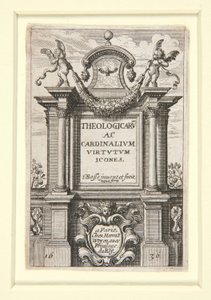 Pagina del titolo di Theologicarum ac Cardinalium Virtutum Icones da Abraham Bosse