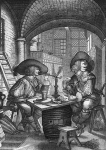 Fumatori di tabacco. Incisione di Abraham Bosse. XVIII secolo da Abraham Bosse