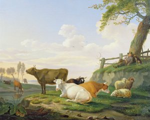 Mucche e pastore da Abraham Bruiningh van Worrell