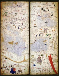 Atlante catalano, fogli 7 e 8, 1375 da Abraham Cresques