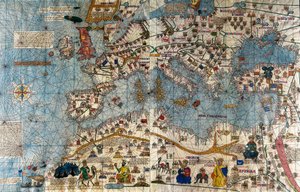 Mappa catalana del continente europeo con l