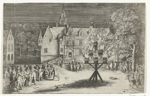 Falò durante la visita della principessa Maria Henrietta con il principe Guglielmo III a Breda, 1653 da Abraham Dircksz. Santvoort