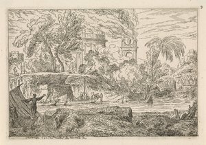Paesaggio arcadico con arco di trionfo da Abraham Genoels