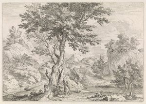 Paesaggio collinare con rocce da Abraham Genoels