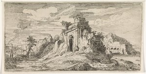 Paesaggio con le rovine di un portale da Abraham Genoels