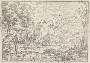 Paesaggio con rovine