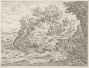 Paesaggio con cascata da Abraham Genoels