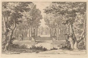 Le due statue da Abraham Genoels II after Adam Frans van der Meulen