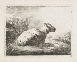 Pecora sdraiata da Abraham Hendrik Winter