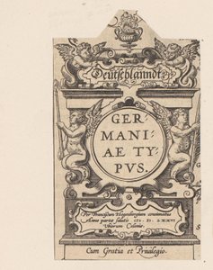 Cartiglio con quattro putti da Abraham Hogenberg
