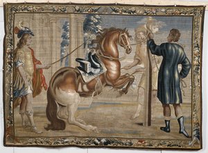 William Cavendish con un cavallo, c.1660 da Abraham Jansz. van after Diepenbeeck