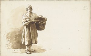 Studio di una donna con un cesto sotto il braccio