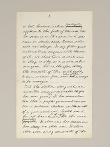 Manoscritto autografo del discorso di vittoria elettorale di Lincoln come Presidente, pronunciato a Washington D.C., dalla finestra della Casa Bianca la sera del 10 novembre da Abraham Lincoln