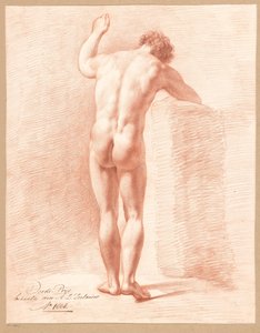 Nudo maschile in piedi, visto da dietro (3º premio 1808) da Abraham Lion Zeelander
