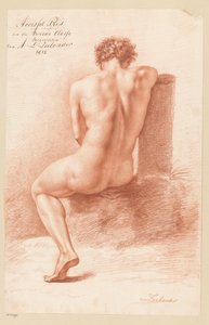 Nudo maschile seduto, visto di schiena (2° premio 1812) da Abraham Lion Zeelander