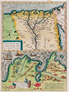 Aegypti Recentior Descriptio. - Carthaginis Celeberrimi Sinus Typus. Mappa geografica dell