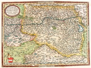 Austria Ducatus Chorographia Wolfgango Lazio Auctore Mappa geografica del territorio dell