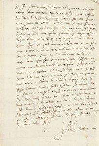 Lettera Autografa Firmata al Nipote, Jacob Cool (Jacobus Colius), Anversa, 2 Febbraio 1595 da Abraham Ortelius