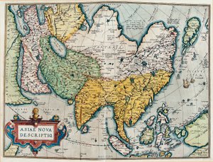 Descrizione del continente asiatico, mappa geografica da 