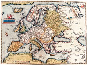 Descrizione del continente europeo. Mappa geografica da 