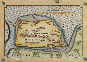 Dettaglio di Zerbi dalla Mappa delle Isole del Mediterraneo da Abraham Ortelius