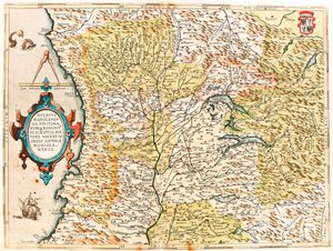 Ducatus Mediolanensis, Finitimarumq Regionu Descriptio Auctore Iooanne Georgio Septala Mediolanense Mappa geografica del Ducato di Milano da "Theatrum Orbis Terrarum" di Abraham Ortelius da Abraham Ortelius