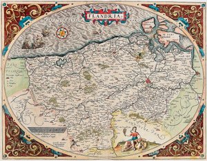 Mappa geografica del territorio delle Fiandre da "Theatrum Orbis Terrarum" di Abraham Ortelius da Abraham Ortelius