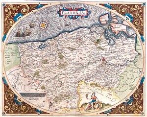 Francia (Regione: Nord-Pas de Calais), Belgio (Regione: Fiamminga, Nord Vallonia), Paesi Bassi (Provincia: Zelanda) da Abraham Ortelius